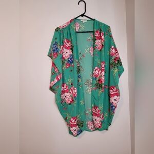 Green Floral Kimono - Umgee USA